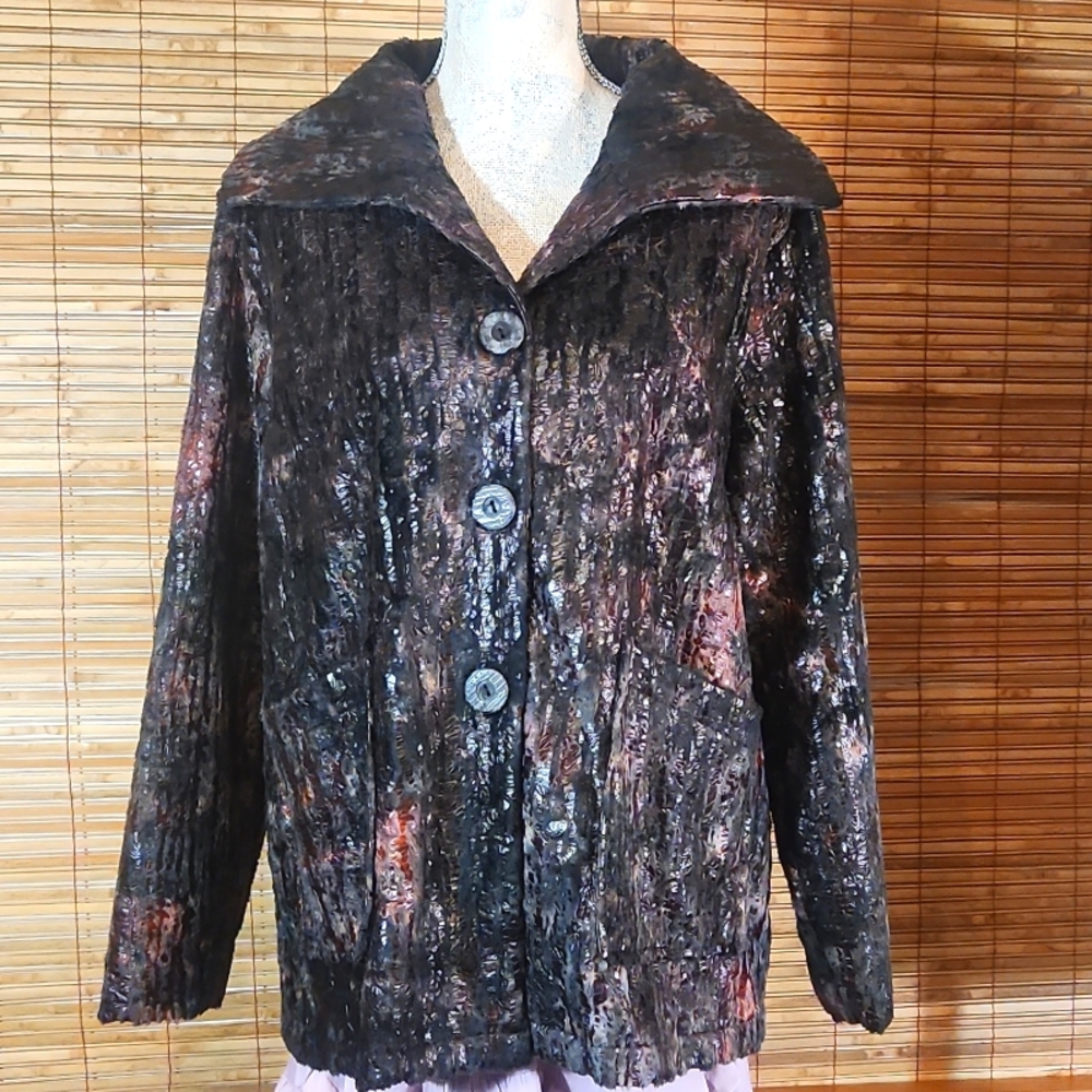 Crinkle Embossed Chenille Car Coat
